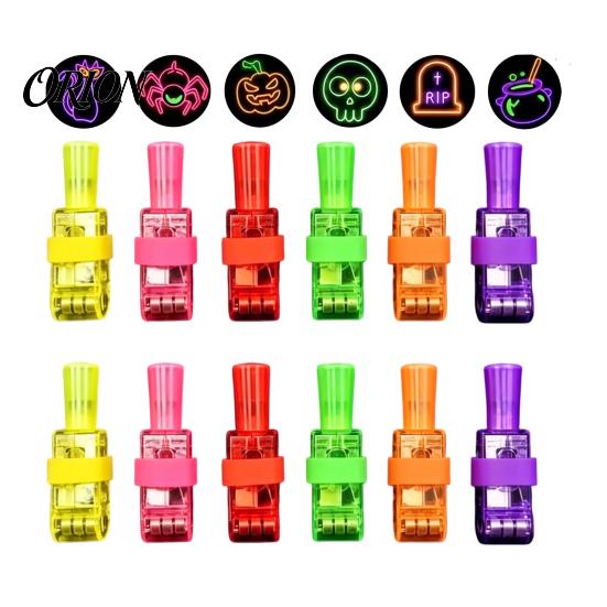 Christmas Stocking Stuffers 12 Pcs Halloween Finger Projector Lights, Mini Colorful LED Lights Pattern Projection Ring for Kids, Goodie Bag Stuffers,