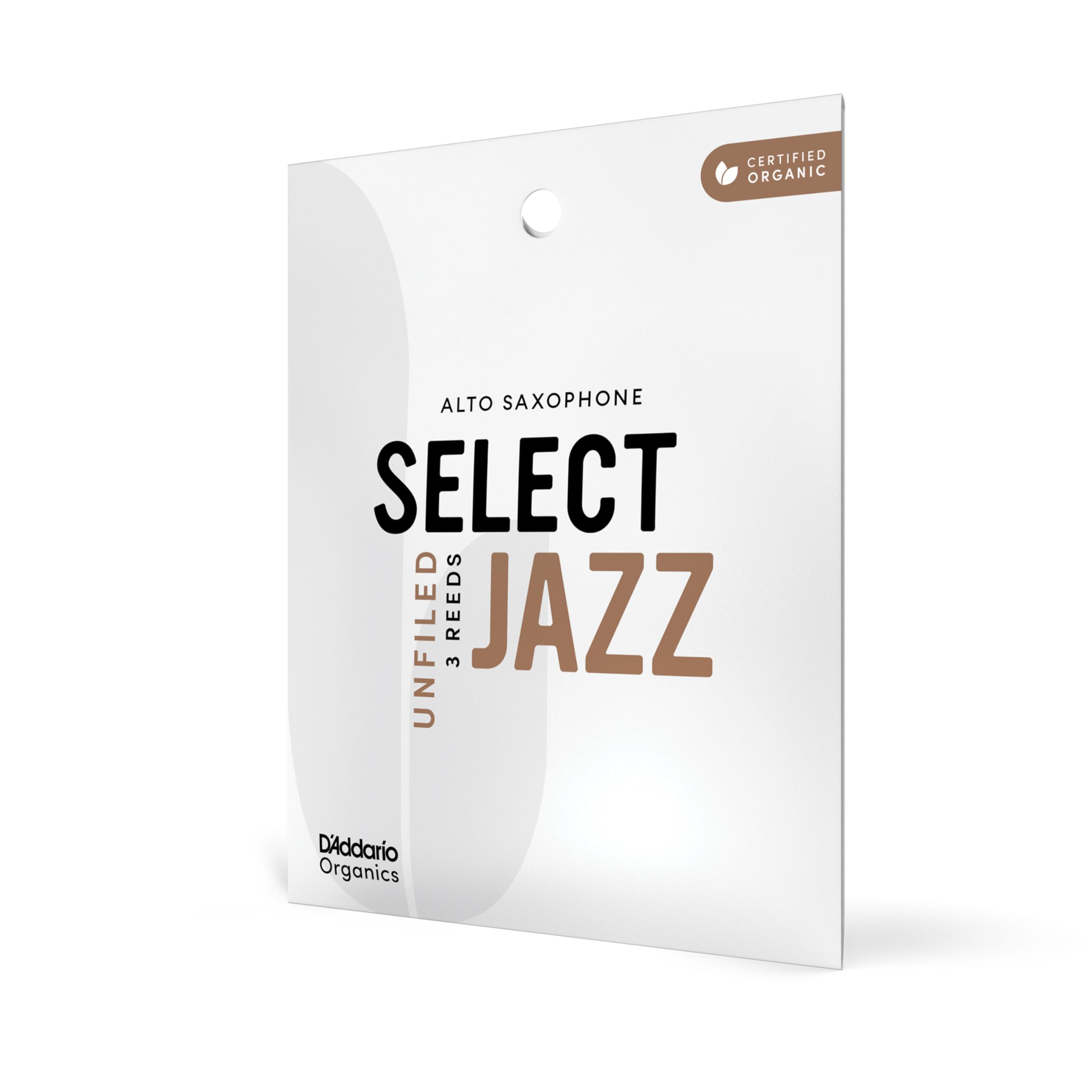 

WoodWinds Select Jazz Необработанные трости для альт-саксофона USDA Organic ORRS03ASX2M D Addario, Сертифицированные, [Жесткость 2M], Упаковка 3 шт. чёрный