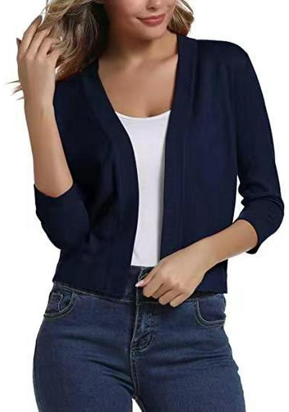 Versatile Women's Knit Cardigan Sweater - Simple, Short Jacket for Spring and Autumn