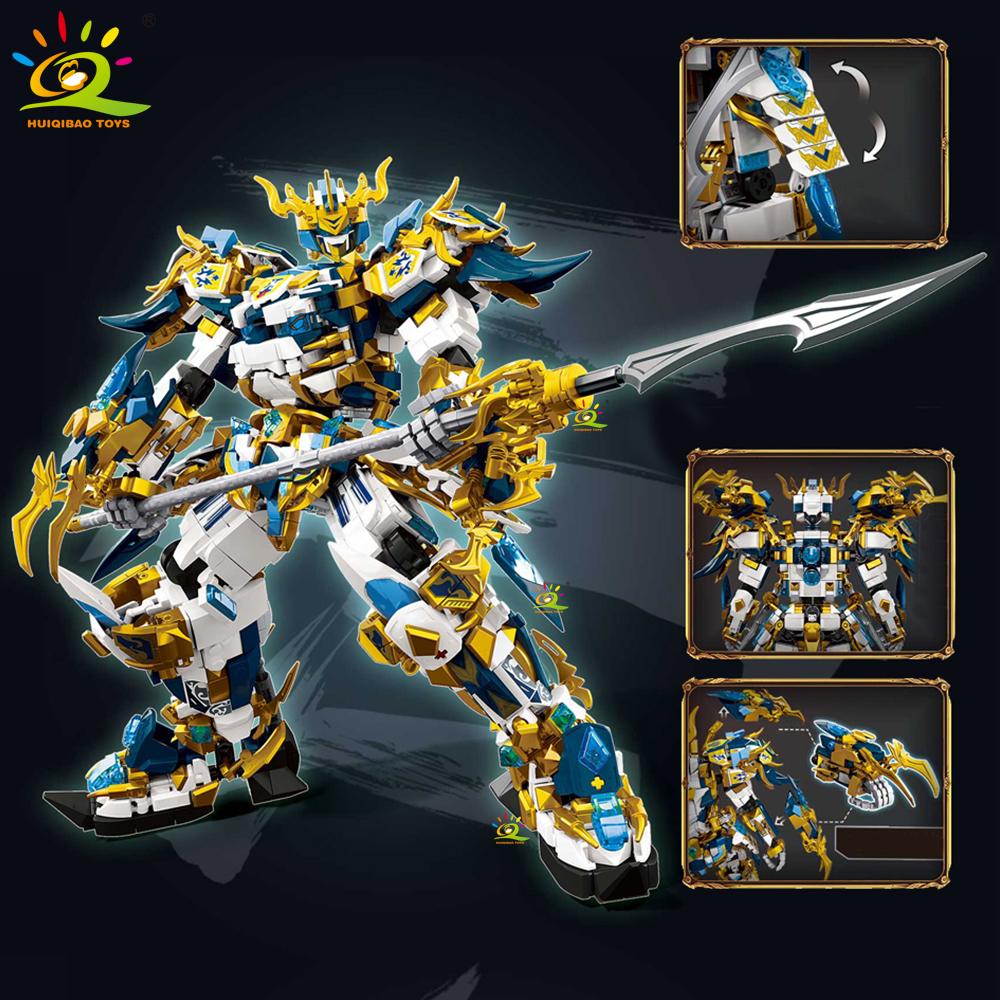 HUIQIBAO SunWuKong Războinic Mech Robot Blocuri de Construcție MOC Chinoiserie Figurina de Acțiune Cărămidă Copii Oraș Construcție Jucărie de Expoziție