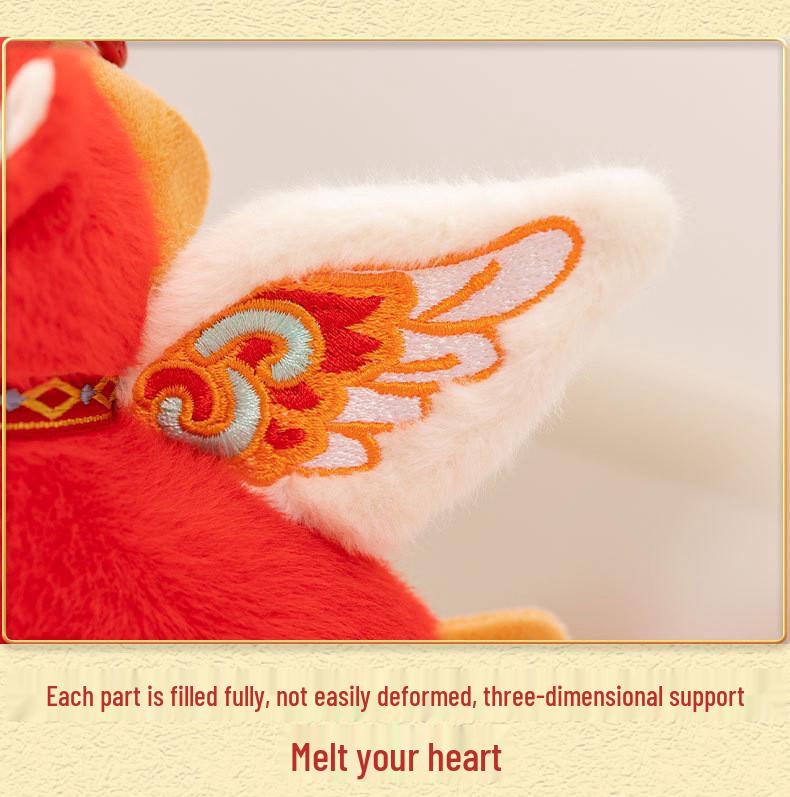 Adorable Chinese-Style Flying Horse Plush Toy Pendant - Year of the Horse Mascot Ornament Gift