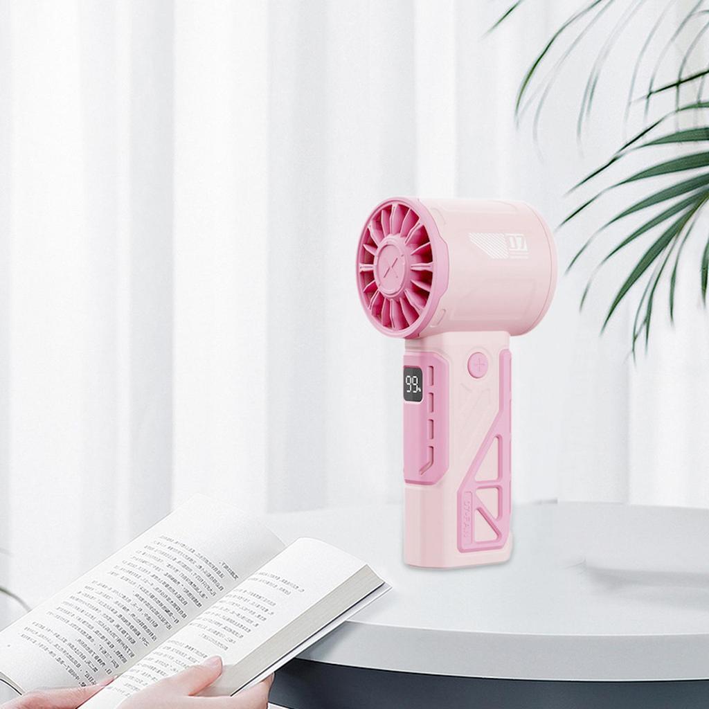 Handheld Fan High Speed Rechargeable Stepless Speed Adjustment Desktop Fan Portable Fan for Camping Home Office Outdoor Travel