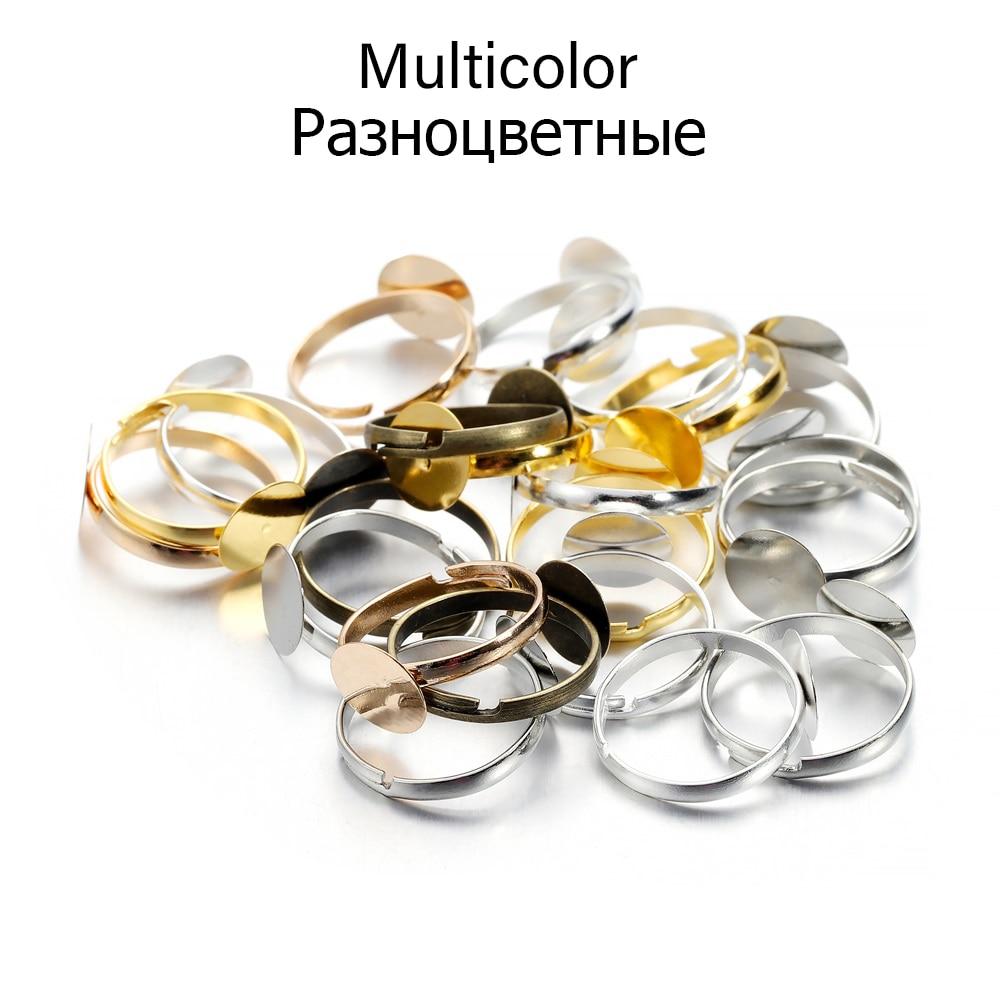 20 buc. 10 mm placare metalică inele goale plate Setare de bază aliaj de zinc reglabil pentru bricolaj inel bijuterii accesorii accesorii