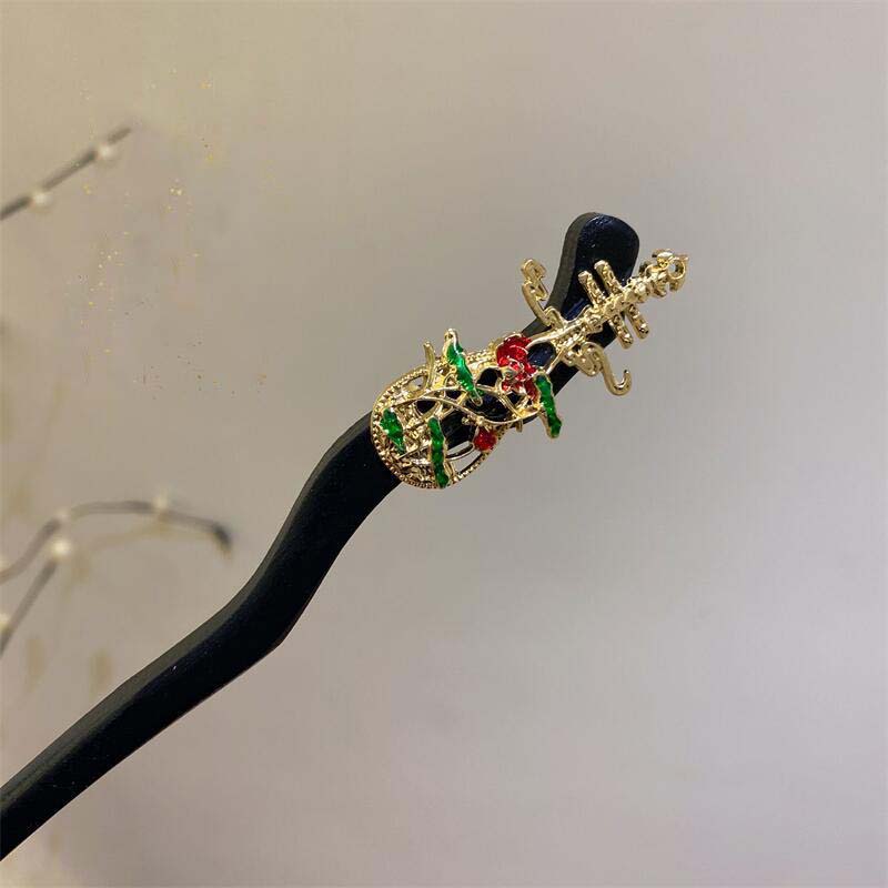 

\Новая китайская шпилька для волос с цветком пипа в китайском стиле для женщин, модный дизайн, деревянная U-образная палочка для волос Ханфу, шпилька для пучка волос, ювелирное изделие