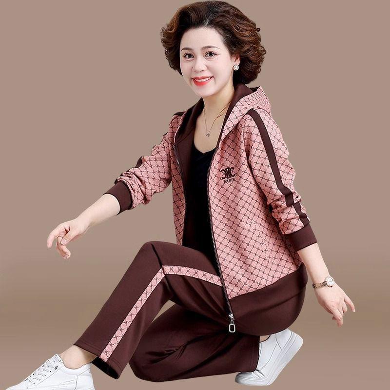 

Осенний спортивный костюм: Модное пальто на молнии и топ для женщин среднего возраста Follow listed specs