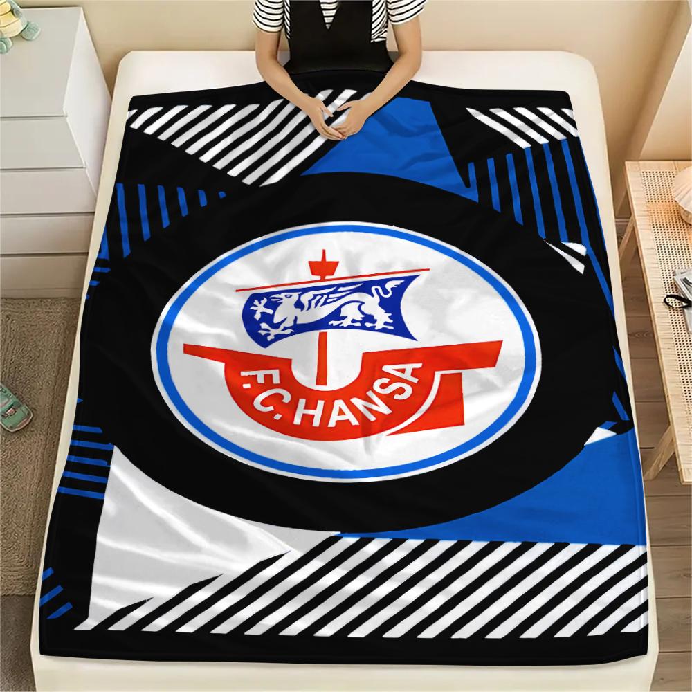

1PC FC Hansa Rostock Print Flannel Blanket, High quality All Seasons, Home Decor, Warmth and Comfort, Perfect for Christmas Gifts 150cm x 200cm