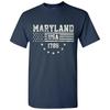 USA Flag Statehood Maryland 1788 - America Founding State Pride T Shirt - Navy