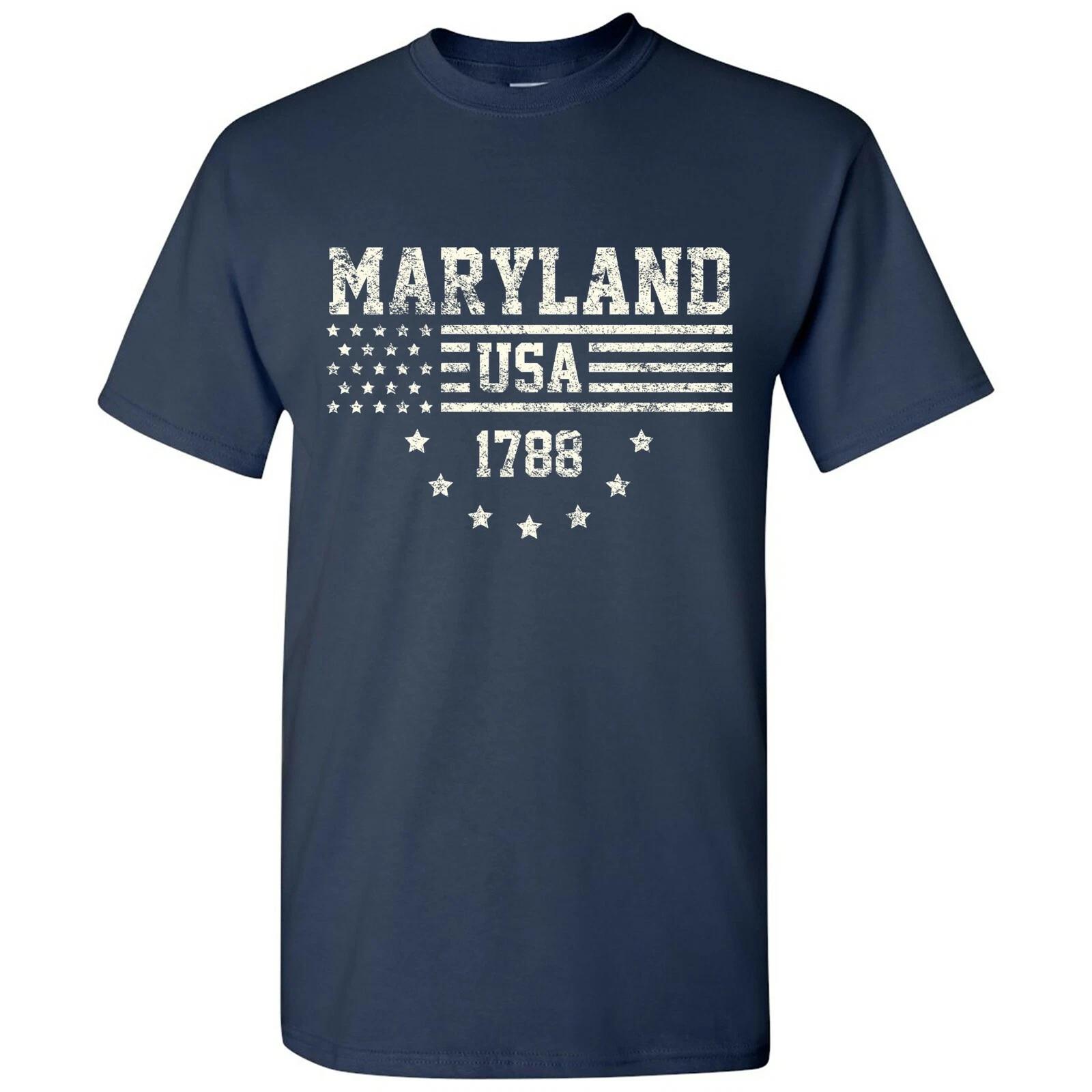 USA Flag Statehood Maryland 1788 - America Founding State Pride T Shirt - Navy 3XL