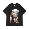 275 GSM Washed T-shirts 100% Cotton One Piece V63 Law Print Unisex Heavy Cotton T Shirt