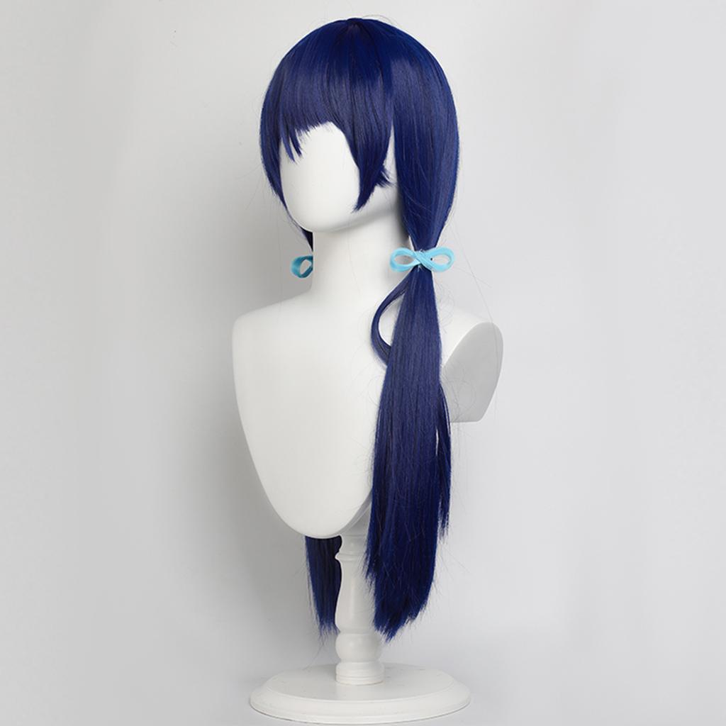 Cosplay Wig Murano Sayaka 75cm Straight Anime Wig Girl Love Live! Superstar! Double ponytail wig purple Synthetic Wig with Bangs