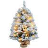 Christmas Tree 92 Cm, LED Lights, Snow Branches, Pine Cones, Flame Retardant, Concrete Base