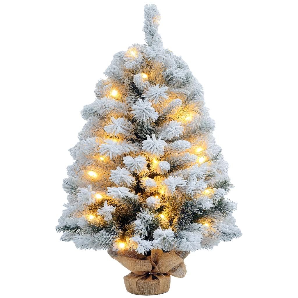 3ft Snowy Tabletop Christmas Tree, with LED Lights