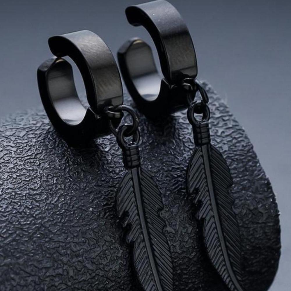 Punk Style Feather Design Dangle Earrings, 1 Count/ 1 Pair Fashionable Dangle Earrings for Men & Women for Party, Daily Decor, T