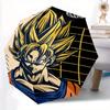 Dragonball Z Goku Automatischer 3-fach Regenschirm Design, Niedliches Cartoon Muster, Tragbarer Outdoor-Regenschirm, Perfekt, Feiertagsgeschenk .C017