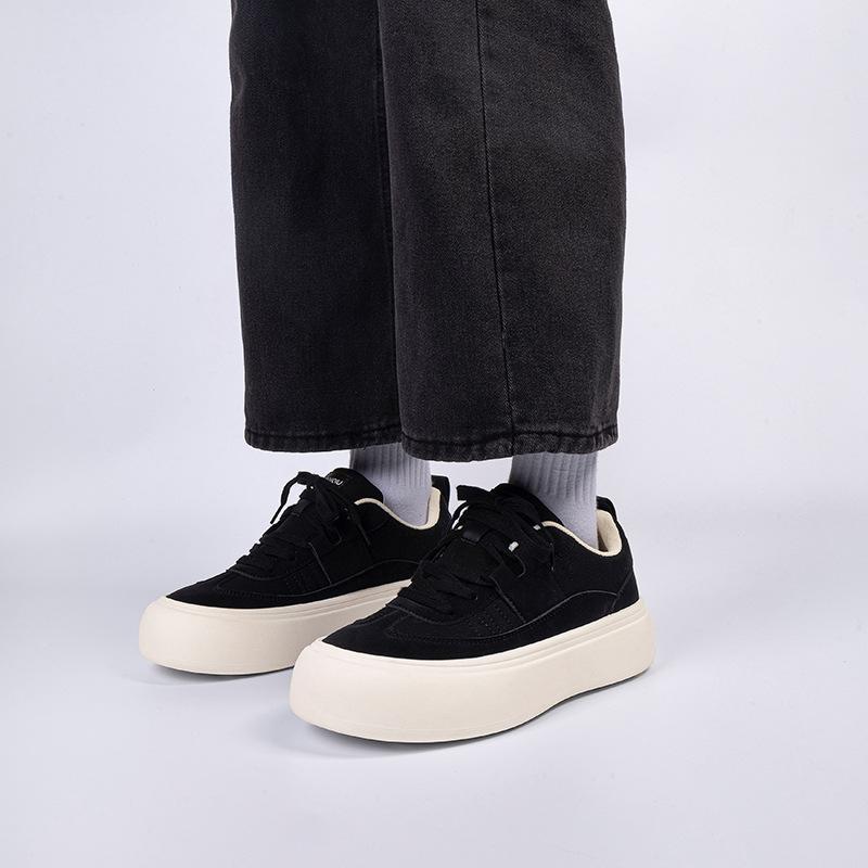 Global thick baseplate shoes men's ZHQ68220N spring student black men's shoes trendy versatile heightening men's casual shoes