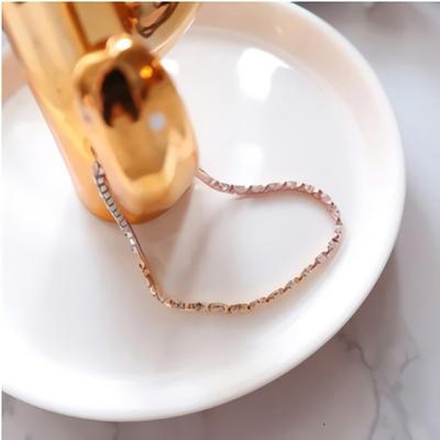 Simple Ball Chain Daily Bracelet Three-Color Cubic Line