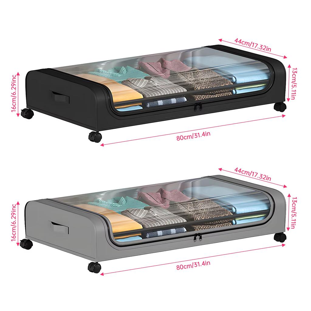 Portable Space-Saving Under Bed Lockers Pull Out Storage for Clothes Shoes Home Bedroom Simple Design Rolling Drawer