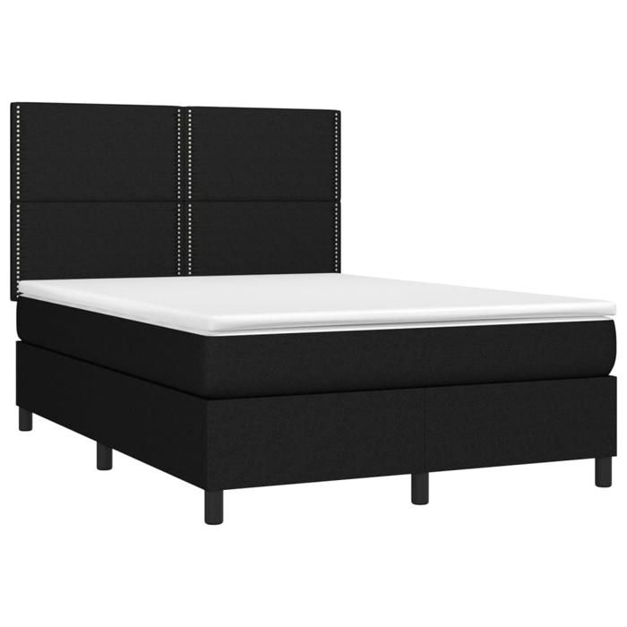 Maison Exclusive - Sommier à lattes de lit avec matelas Noir 140x200 cm Tissu