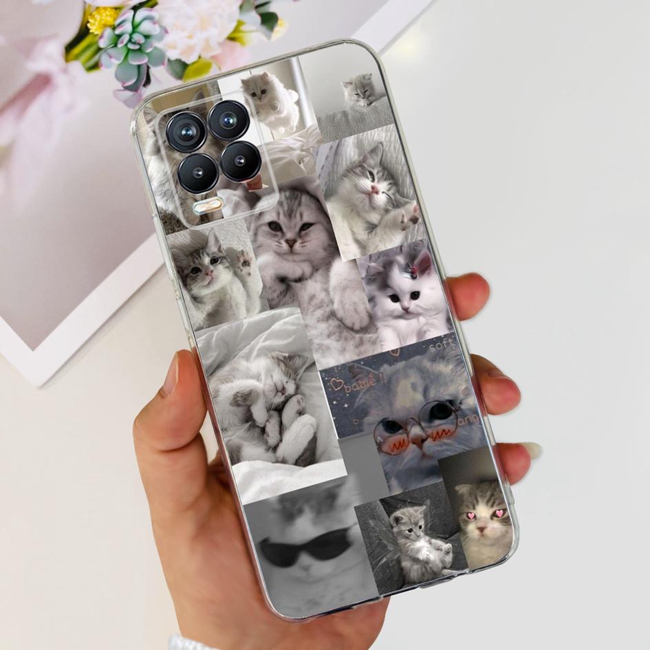 For Realme 8 Pro Case Fashion Flower Love Heart Soft Silicone Clear Cover For Realme 8 5G RMX3241 Funda on Realme8 RMX3085 Coque