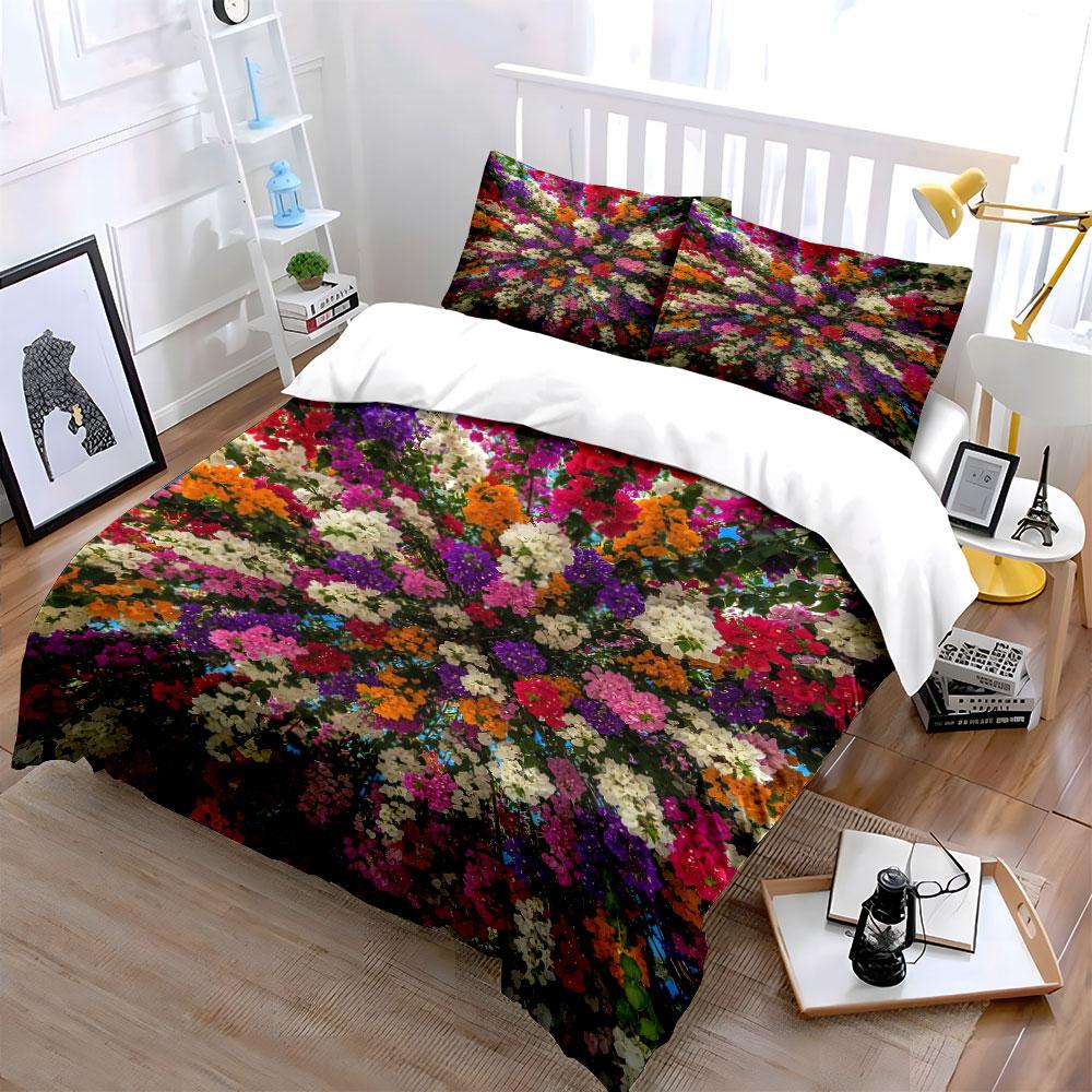 Vibrant Multicolored Floral Pattern. Bedding Sets Duvet Cover Sets Duvet Covers Pillowcases(1 * Duvet Cover 2 * Pillowcases Without Duvet Insert)