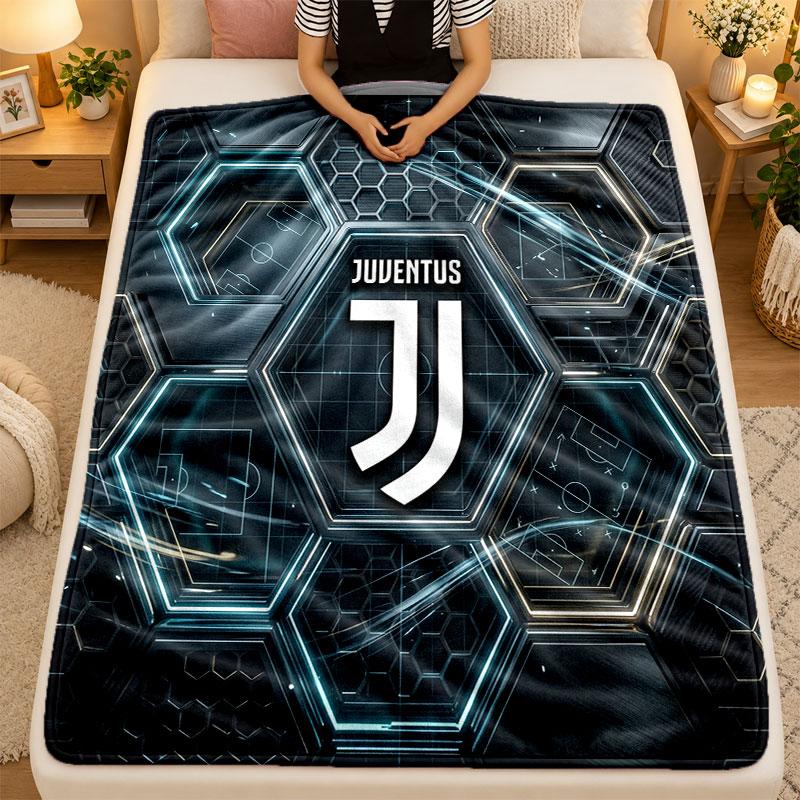 Flannel BlanketJuventus FC Warm Soft Throw Blanket for Indoor Sofa Bed Living Room Use