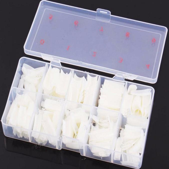 Box 500Pcs Clear  Natural French False Acrylic  Tips UV Gel DIY
