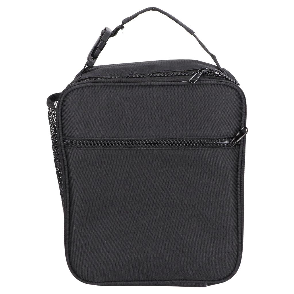 Handheld Lunch Bag High Capacity Thickened Insulation Meal Bag Aluminum Foil Heat Preservation Bento Bag Black Rectangle