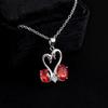 Accessories Imitation Coconut Round Pink Diamond Swan Love Necklace Women's Double Swan Zircon Pendant Clavicle Chain