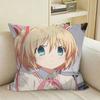 YK Anime KKomari Kamikita Square Sofa Pillow Cover Solid Color Living Room Home Decor Cushion Case