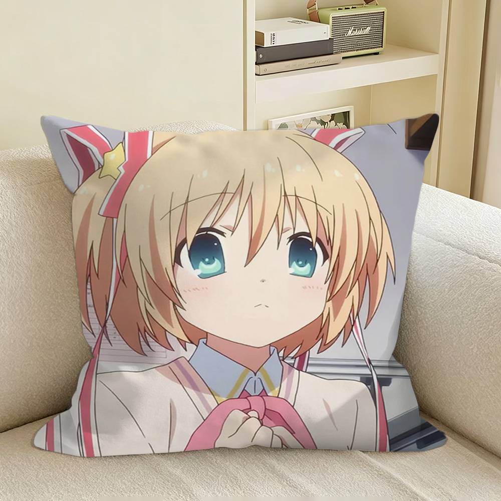 YK Anime KKomari Kamikita Square Sofa Pillow Cover Solid Color Living Room Home Decor Cushion Case