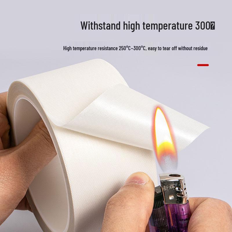 High-Temp Resistant White Teflon Adhesive Tape for Vacuum Sealing & Insulation