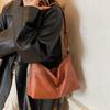 Yogodlns Lässige Modische Damen Schultertasche Einfacher Urbaner Stil PU-Material Große Kapazität Tägliche Kombination Crossbody Boston Tasche