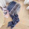 Thick real fox fur scarf cap Luxury women's cap hand knitted real rex rabbit fur hat scarf Girls winter warmth outdoor ski cap