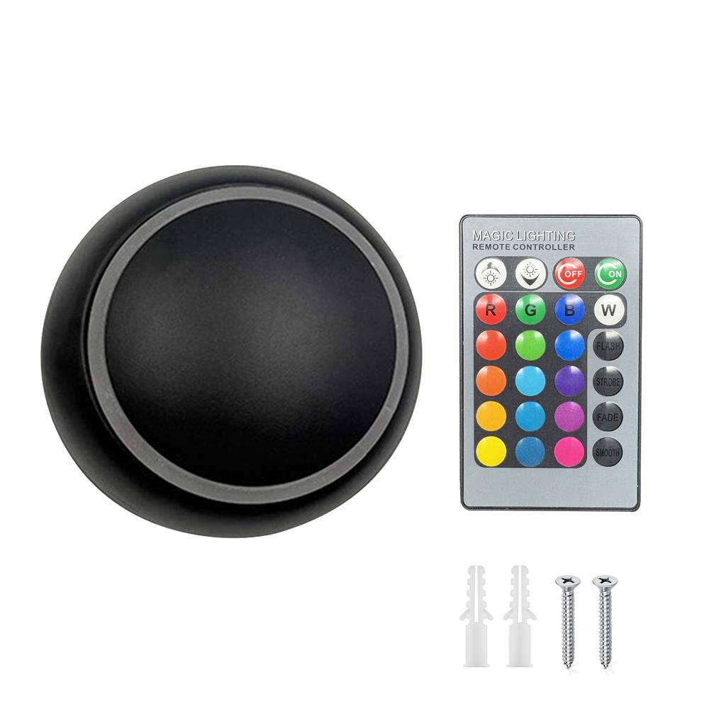 LED Wall Lights Battery Operated Ndoor Aluminum RGB Color Change IR Remote Control 360 degrees Rotatable Circular