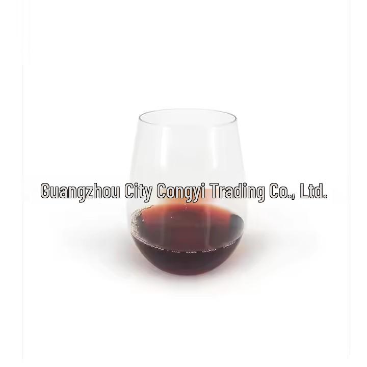 Detachable Red Wine Dessert Cup with High Stem - Disposable Plastic Champagne Flute for Weddings or Pudding Mousse.
