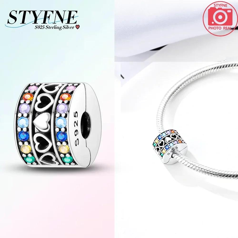 Exquisite Colored Zircon Cross Heart Love Original Copper Charms Beads Fit Bracelet Women Diy Fine Gifts Jewelry Accessory