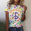New Summer European and American Trendy T-shirt Women's Round Neck Top 3D Digital Printing New Women's T-shirt Source Wholesale 3203 EMA