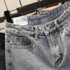 High Waist Plus Size Women's Frayed Denim Shorts - Slimming 5-Point A-line, Summer Loose Fit.