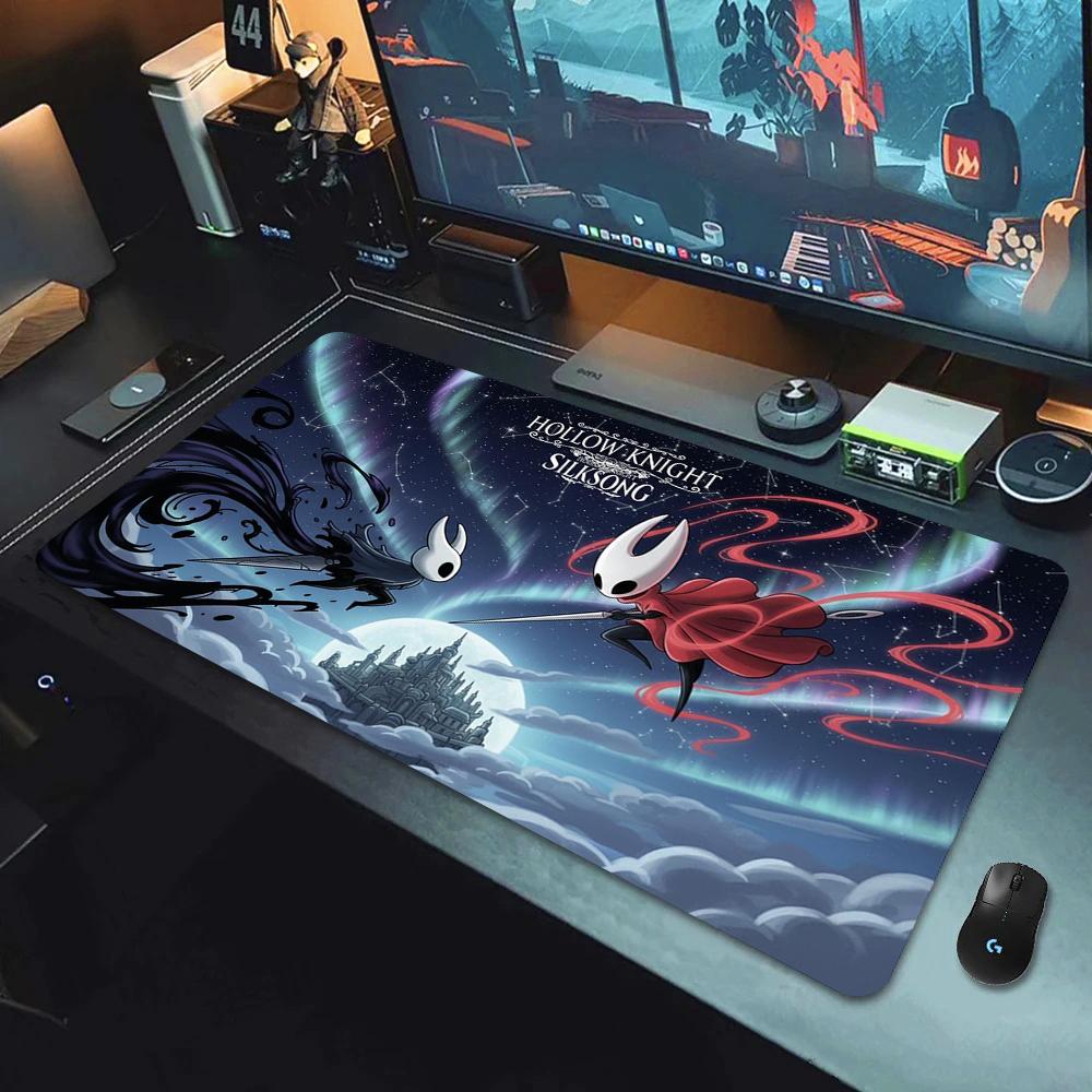 90x40cm Gamer HD Mouse Pad Anime Rubber Mausepad Hollow Knight Lock Edge Keyboard Rug Large Computer Company Office Long Deskmat