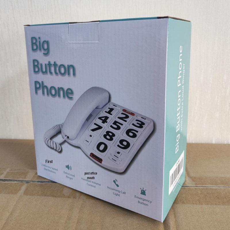 Drátový telefon s velkými tlačítky pro seniory, Nastavitelná hlasitost, Model v anglickém jazyce