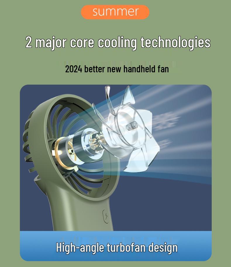 Foldable USB Cartoon Mini Fan with Climbing Buckle - Silent & Compact for Desktop Use (2025)