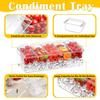 Condiment Tray, Chilled Condiment Server for Home, Party, Celebration, Bar Garnish Holder on Ice,Bar Accessories Fruit,Salad with Removable Trays&Lids