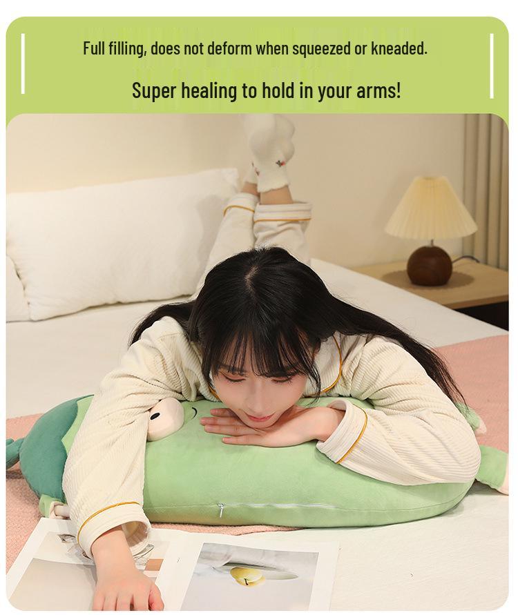 Eggplant Piggy Doll Long Hug Pillow for Kids - Sleeping, Soothing, Back Support Cushion