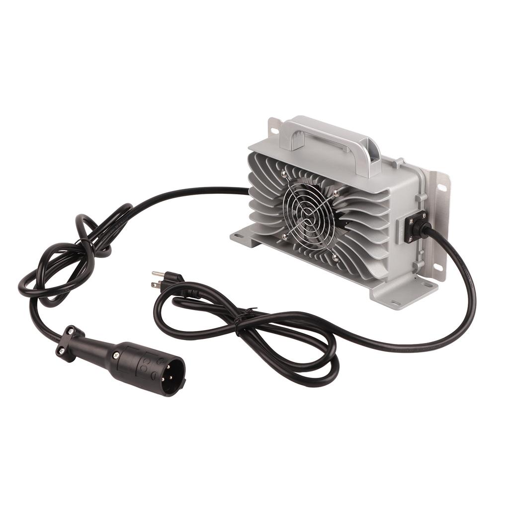 48V 15A Golf Cart Battery Charger IP67 Waterproof  3 Pin Round Plug Fit for Club Car Golf Cart