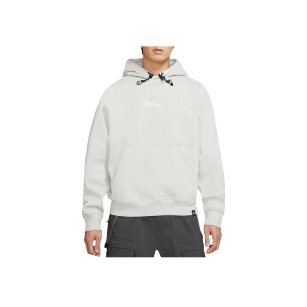 Nike Graphic Print Hooded Pullover Long Sleeve Sweatshirt Men sweatshirt Gray DH1575-050