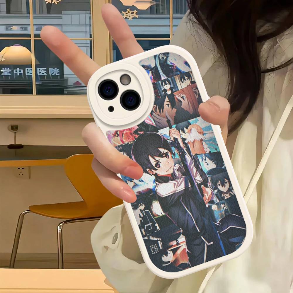 

ТВ Аниме Sword Art Online Чехол для телефона Для IPhone 16 15 14 13 12 11 Pro Max Plus Кожаный Мягкий Чехол iPhone 16pro max