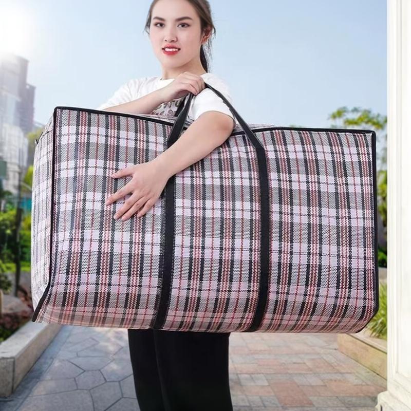 1Pcs Moisture-Proof Classic Striped Grids Storage Bags Organizing Clothes And Items Moving And Storing Clothes Bedding For Home