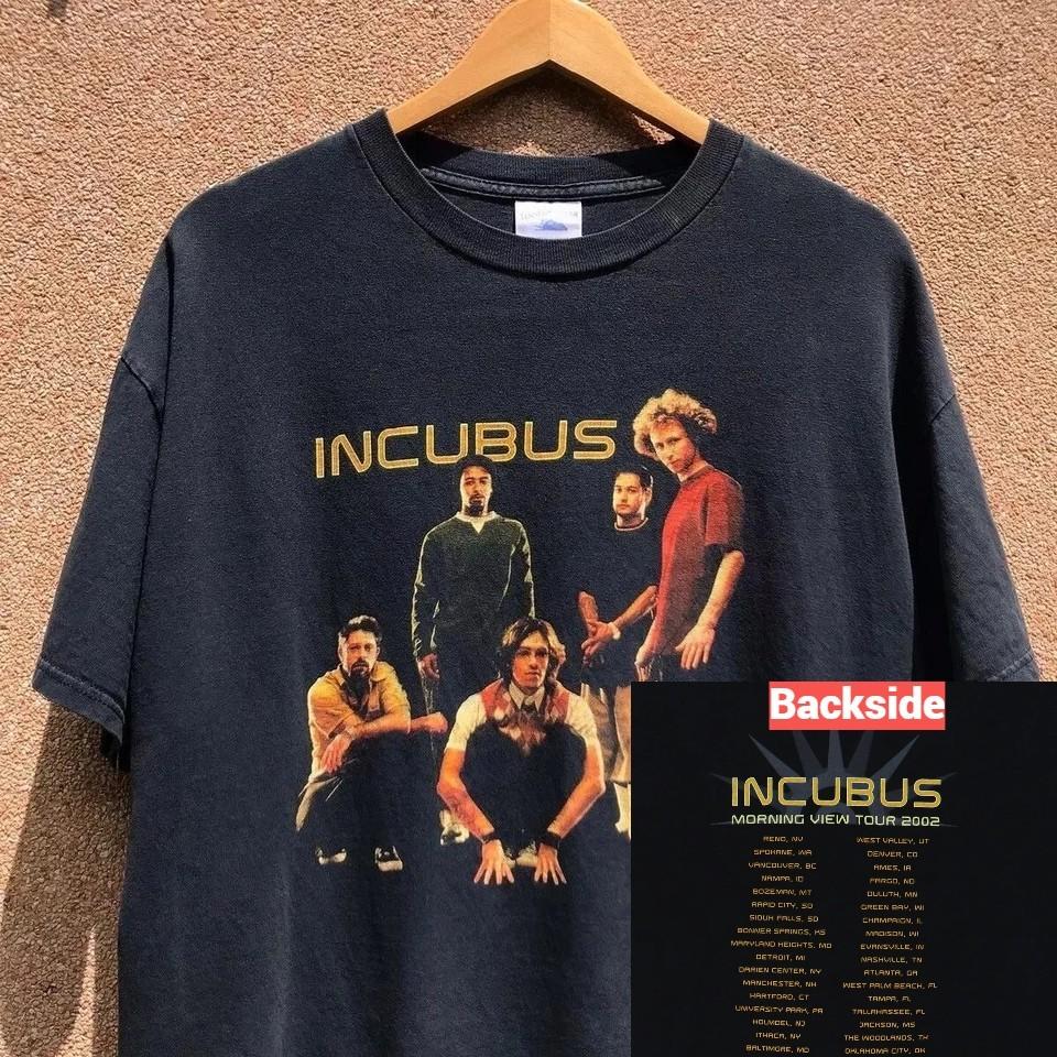 Reprint Incubus Morning View Tour 2002 Rare Design Black Unisex T shirt vtg Unisex T-Shirt XXL