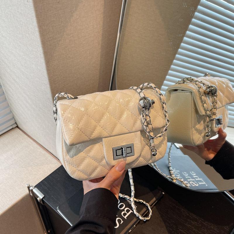 

\ Ромбовидная маленькая сумка женская весна лето новая трендовая модная цепочка маленькая квадратная сумка повседневная на одно плечо кроссбоди розовый