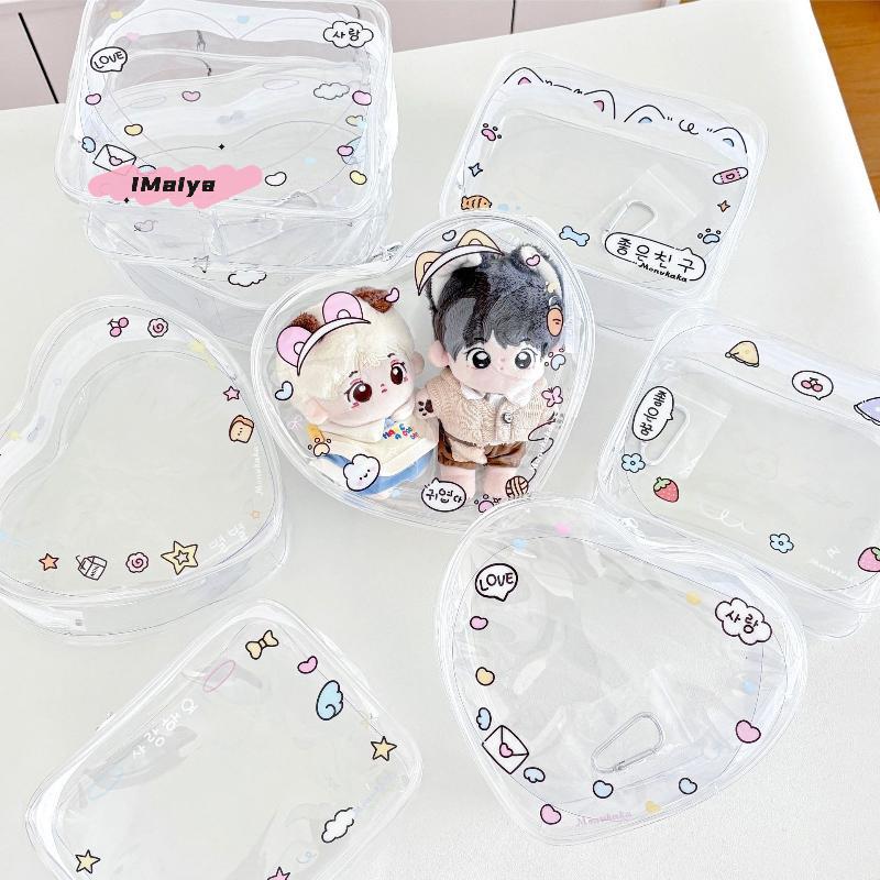 M-PVC Storage Pouch Transparent Portable Storage Bag Heart-Shaped Storage Bag Lightweight Transparent Organizer For Luggage Bag
